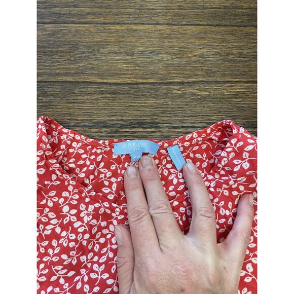 Draper James Cherry Floral Side Button Sleeveless Tank Top Size XS - Picture 3 of 7